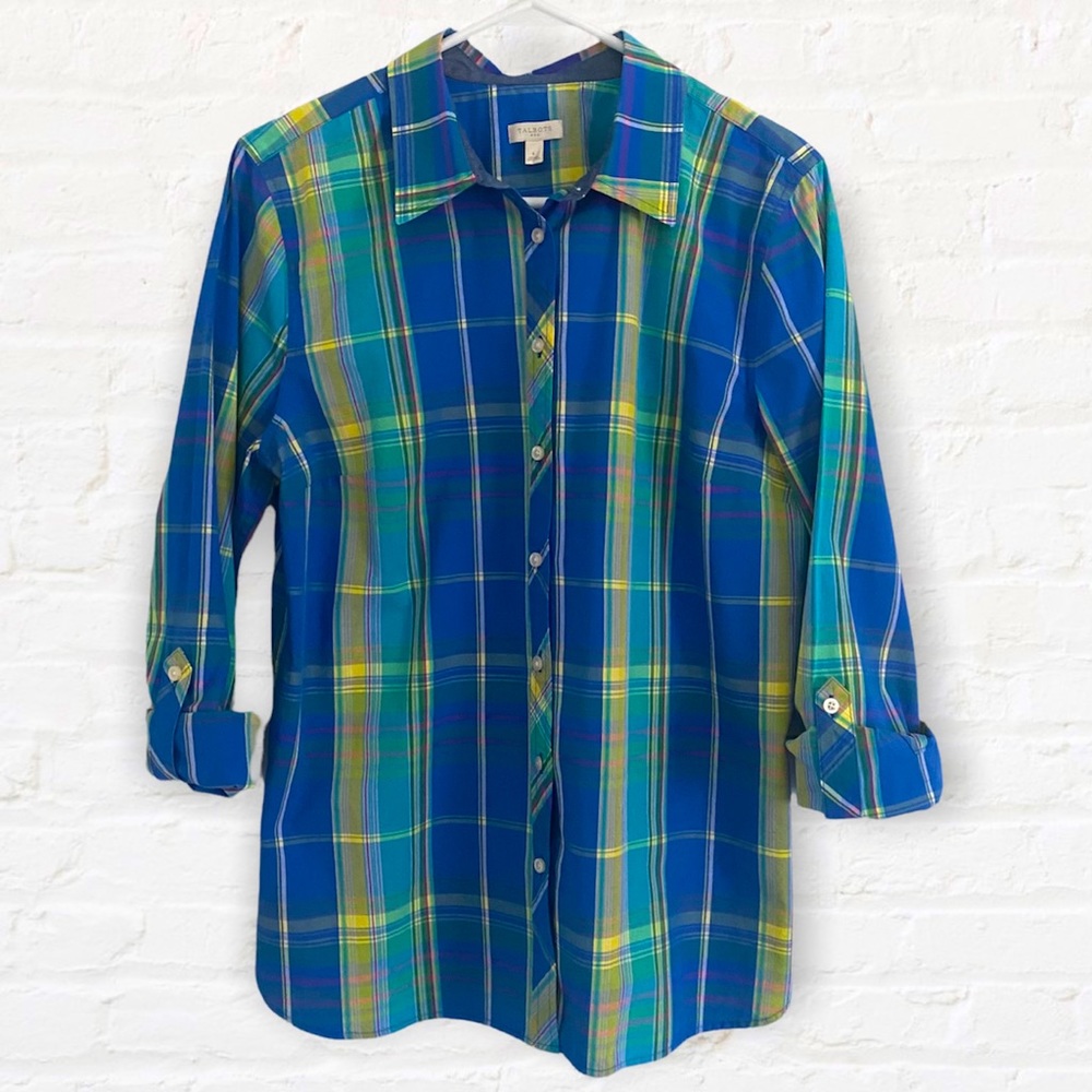 Talbots Plaid Button Down Shirt